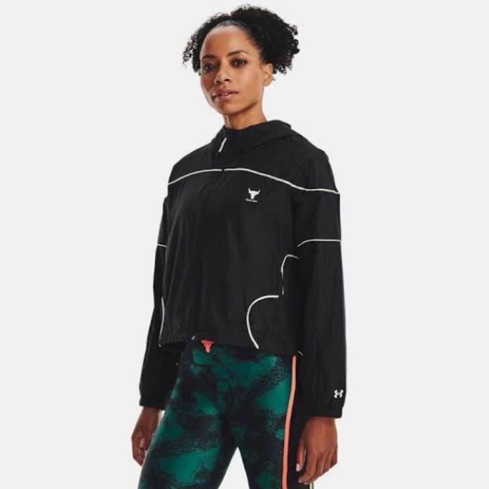 Under Armour Women’s Black and White Project Rock Brahma Jacket SZ S